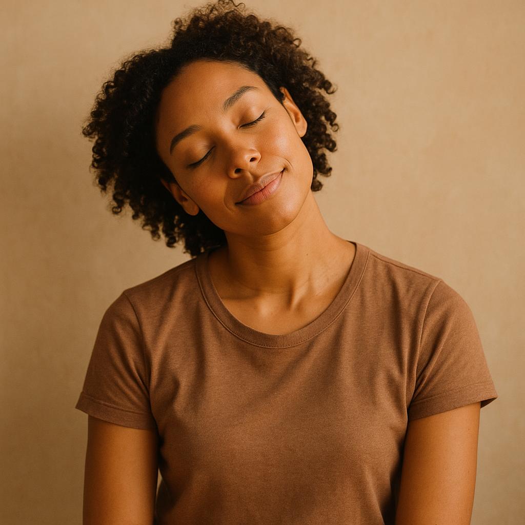 Person doing neck pain relief movements